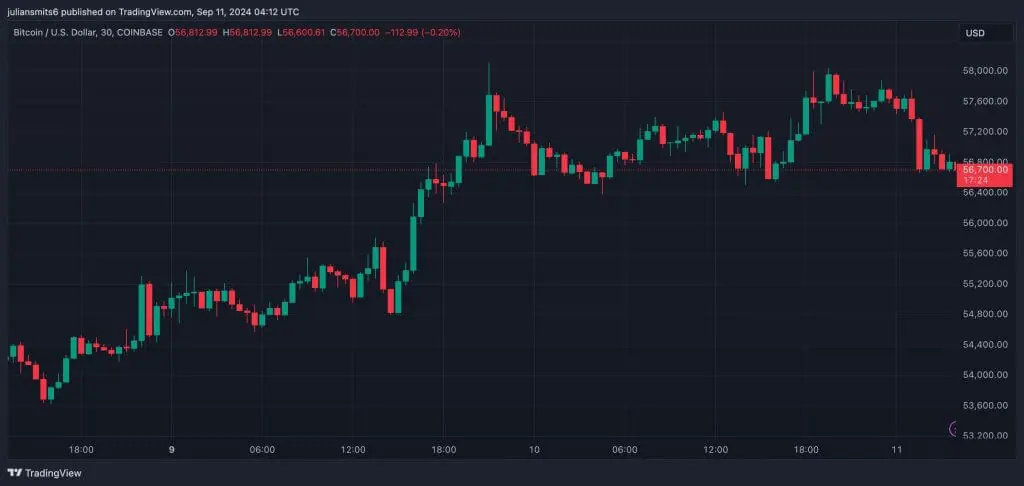 Bitcoin-Kursgrafik 11. September 2024