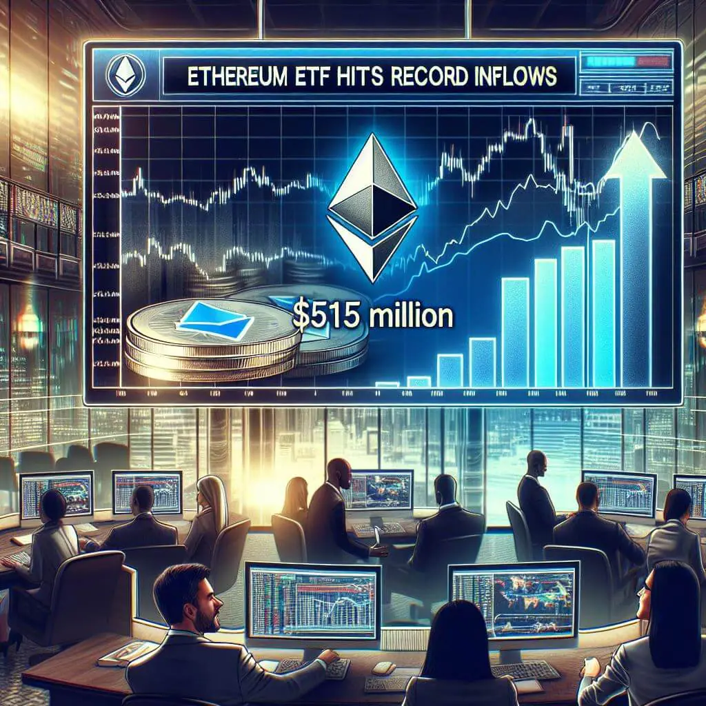 Ethereum ETFs erreichen Rekordzufluss von 515 Millionen USD